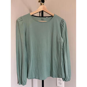 Boden Women’s Sage/Mint Green Puff Shoulder Long Sleeve Jersey Top, Size 4